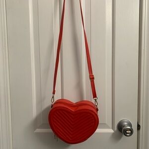 Heart-Shaped Red Crossbody Bag